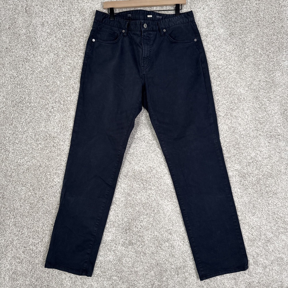 7 Diamonds Clifton Pants Men 36x32 Blue Slim Straight Stretch Chino Golf Work